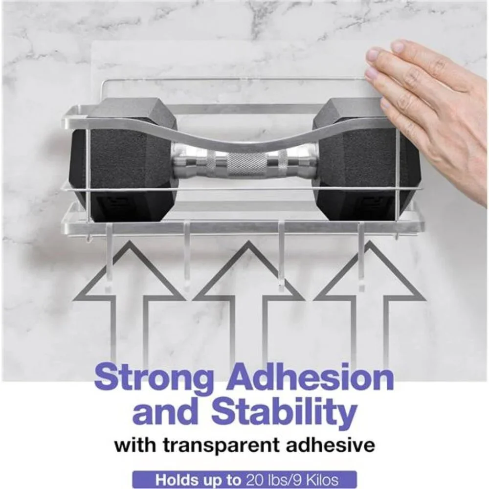 Premium Shower Caddy, Self Adhesive Wall Organizer, 2-Pack No Drill
